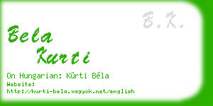 bela kurti business card